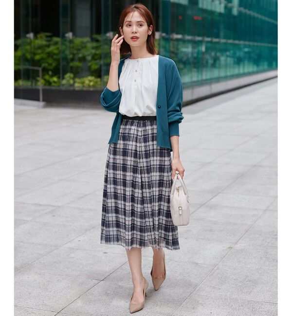 組曲「【WEB限定カラーあり】ツイードチェックチュールプリント スカート」|スカート|