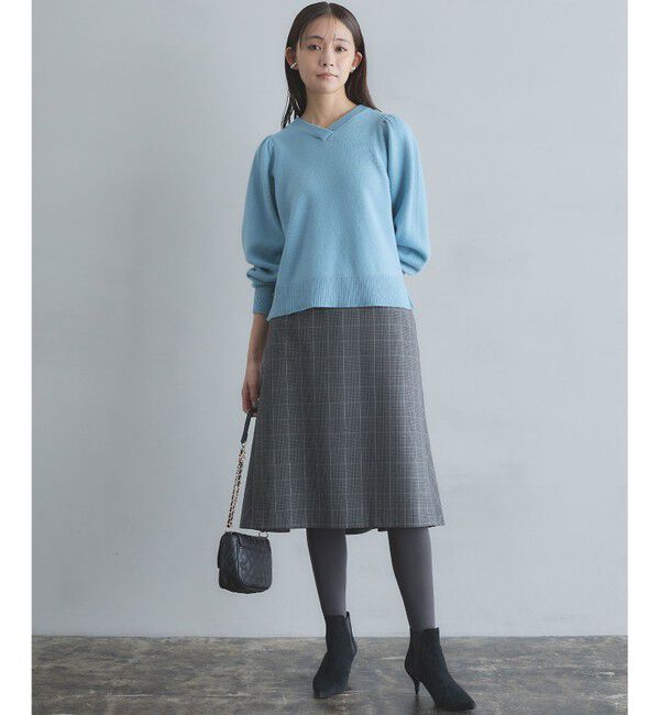 組曲「【8色展開・前後着用可】ウールカシミヤミックス パフスリーブ ニット」|ニット・セーター|