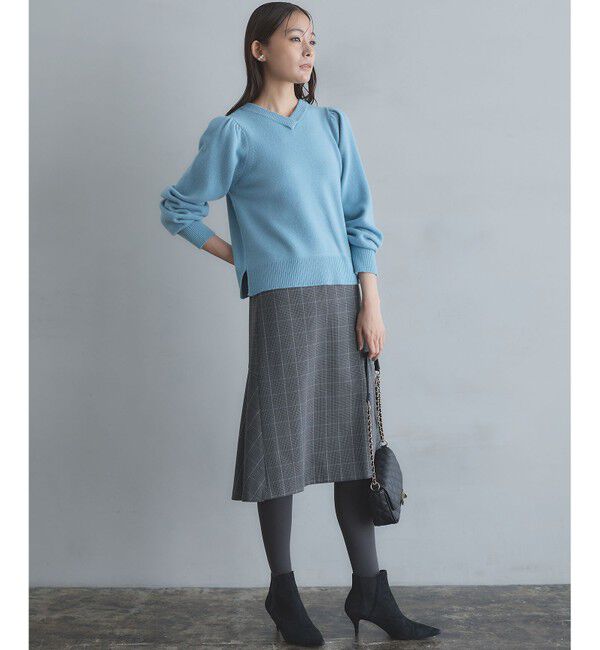 組曲「【8色展開・前後着用可】ウールカシミヤミックス パフスリーブ ニット」|ニット・セーター|