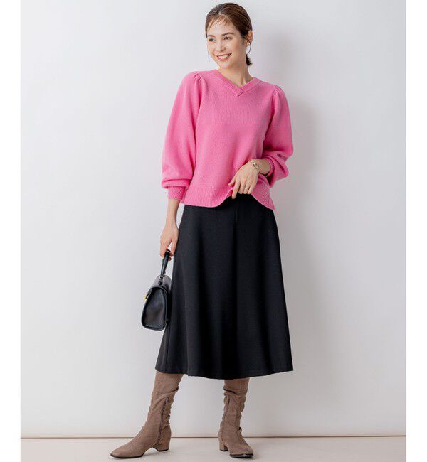 組曲「【8色展開・前後着用可】ウールカシミヤミックス パフスリーブ ニット」|ニット・セーター|