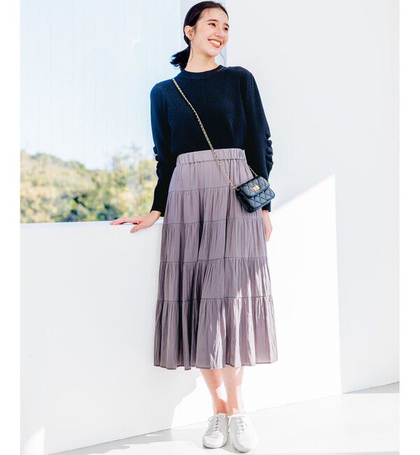 組曲「ギャザーライトデシン ティアードスカート」|スカート|