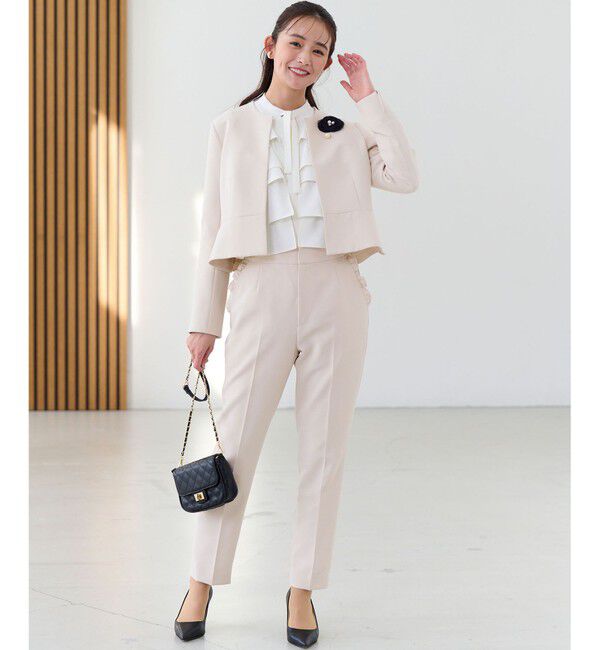 組曲「【WEB限定・KUMIKYOKU NAVY】コンフォータブルドレープ ノーカラージャケット」|ノーカラージャケット|