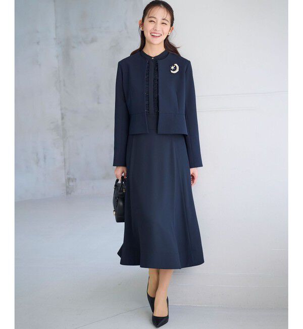 組曲「【WEB限定・KUMIKYOKU NAVY】コンフォータブルドレープ ノーカラージャケット」|ノーカラージャケット|