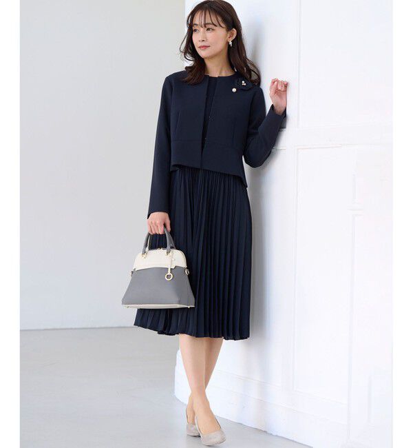 組曲「【WEB限定・KUMIKYOKU NAVY】コンフォータブルドレープ ノーカラージャケット」|ノーカラージャケット|