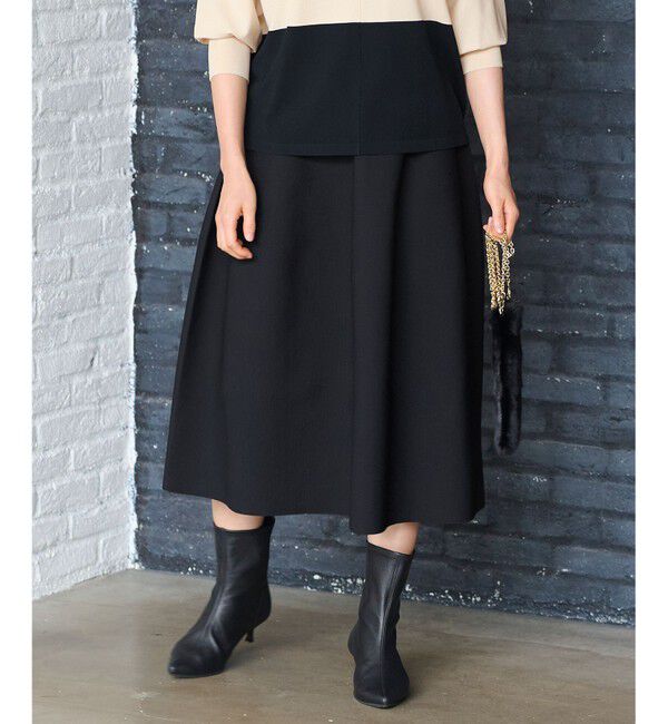 自由区「【洗える】ポリエステルホールガーメント スカート」|スカート|ブラック系