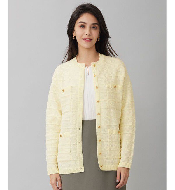 自由区「【WEB限定カラーあり・洗える】テクスチャーコットンブレンドニット アウター」|カーディガン|ﾗｲﾄｲｴﾛ