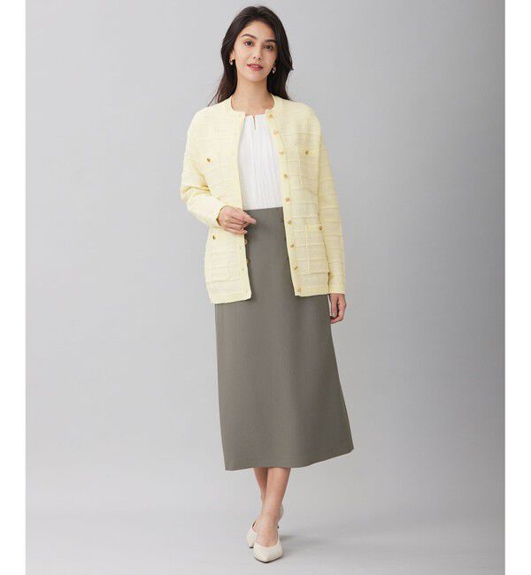 自由区「【WEB限定カラーあり・洗える】テクスチャーコットンブレンドニット アウター」|カーディガン|