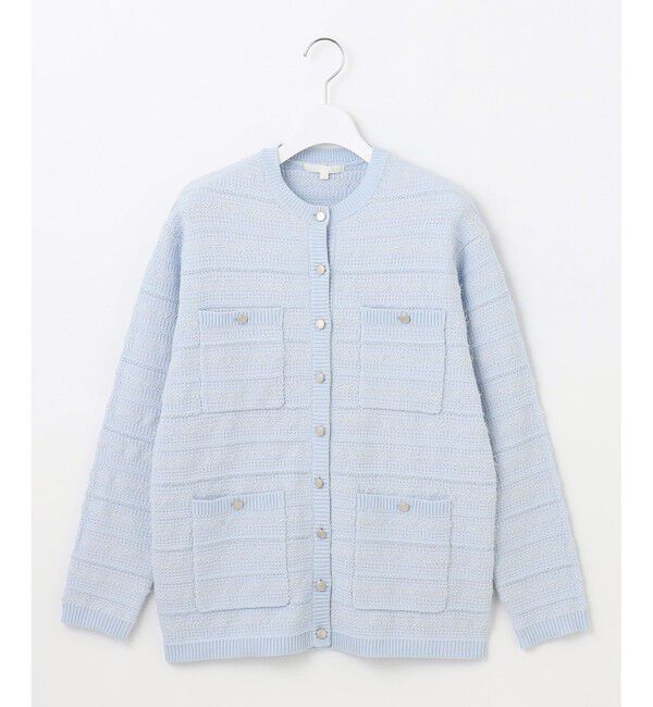 自由区「【WEB限定カラーあり・洗える】テクスチャーコットンブレンドニット アウター」|カーディガン|