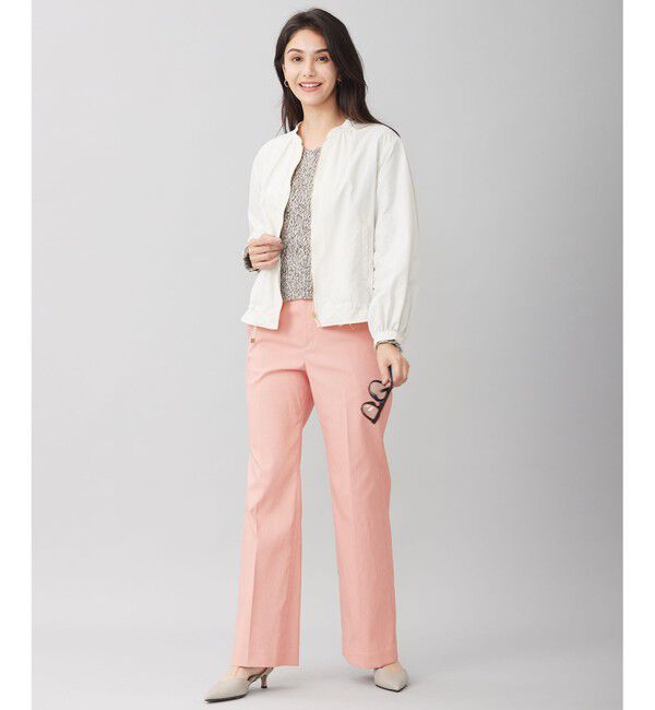 自由区「【接触冷感・UVカット・吸水速乾・洗える】シェルタリングオックスストレート パンツ」|その他|