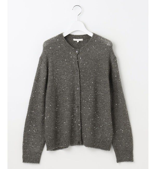 自由区「【アンサンブル対応・洗える】スパンコールニット カーディガン」|カーディガン|