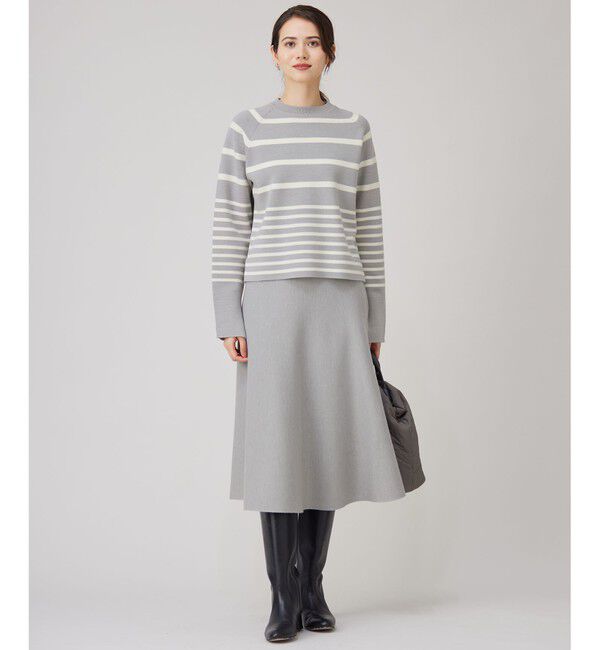 自由区「【スタイリストコラボ・洗える】ウールミラノボーダー ニット」|ニット・セーター|