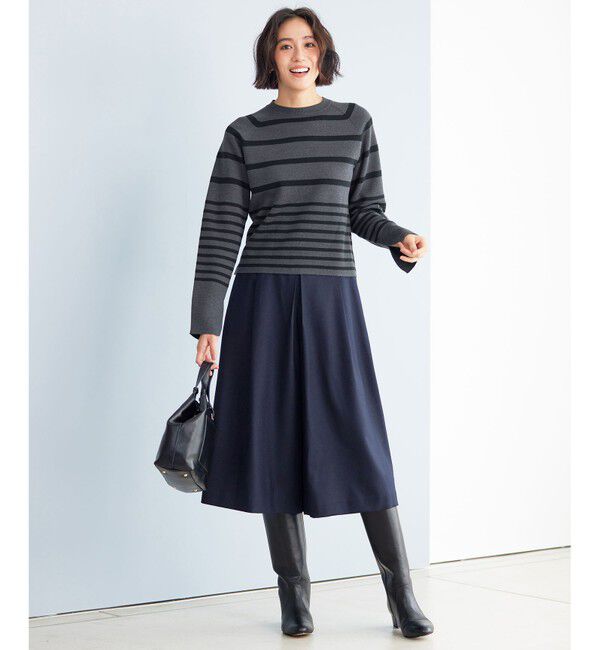 自由区「【スタイリストコラボ・洗える】ウールミラノボーダー ニット」|ニット・セーター|