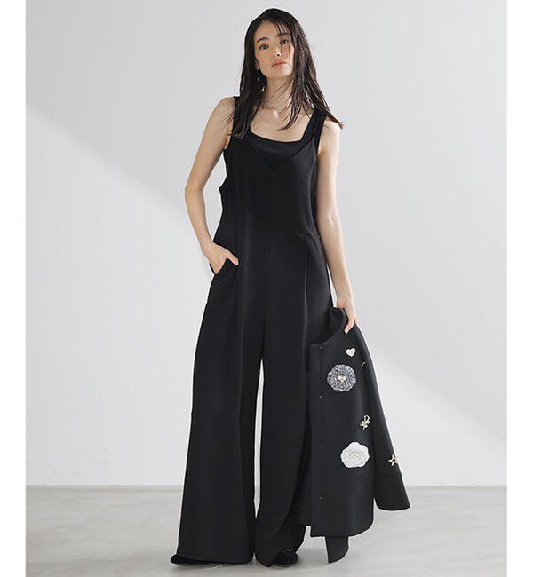 自由区「【セットアップ対応・洗える】トリアセダブルクロス コンビネゾン」|オールインワン|