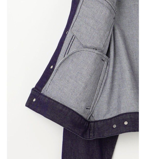 自由区「【洗える】ウスカルデニム襟付き ジャケット」|デニムジャケット|