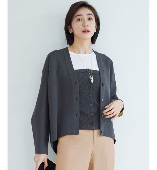 自由区「【洗える】ドライコットンハイゲージニット ビスチェ」|その他|スレート