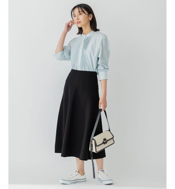 23区「【洗える】テンセルストレッチ フレア ニットスカート」|スカート|