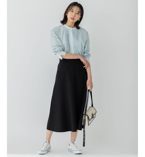 23区「【洗える】テンセルストレッチ フレア ニットスカート」|スカート|