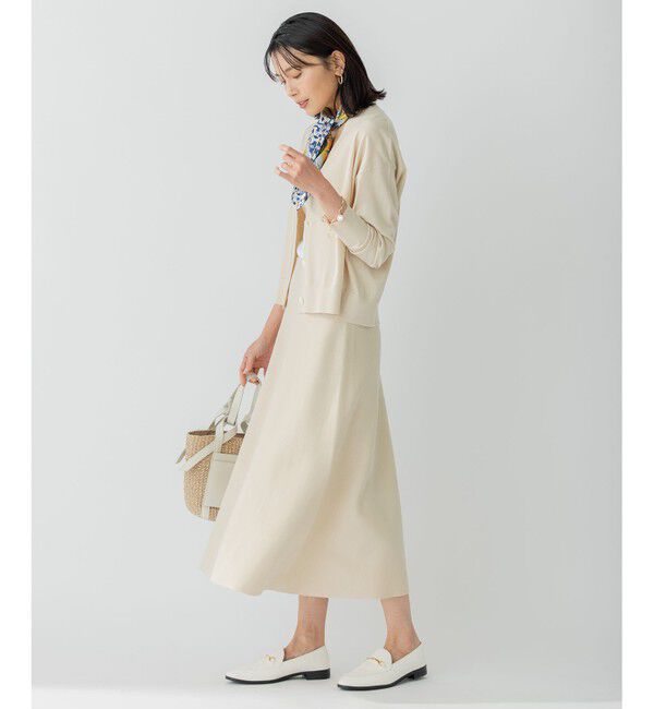 23区「【洗える】テンセルストレッチ フレア ニットスカート」|スカート|