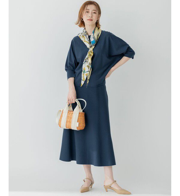 23区「【洗える】テンセルストレッチ フレア ニットスカート」|スカート|