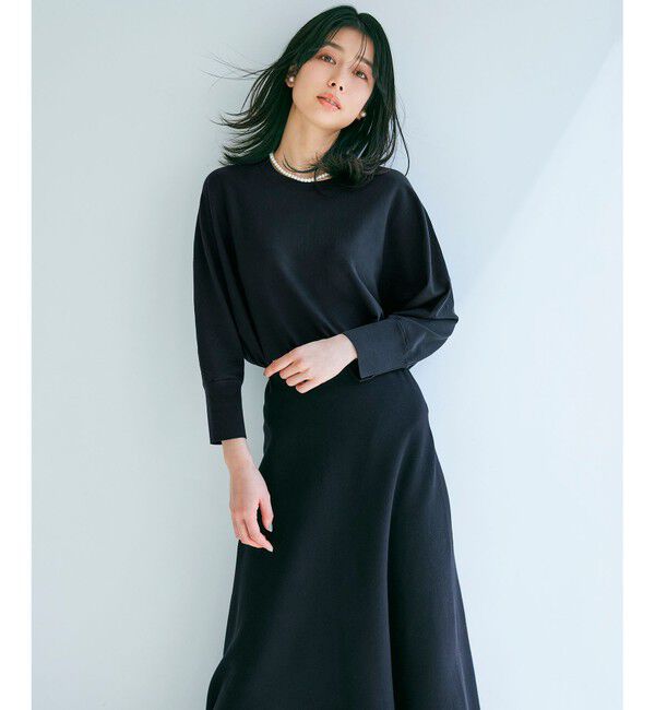 23区「【洗える】テンセルストレッチ フレア ニットスカート」|スカート|