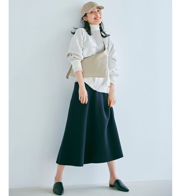 23区「【洗える】テンセルストレッチ フレア ニットスカート」|スカート|
