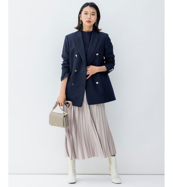 23区「【洗える】レザーライク プリーツスカート」|スカート|