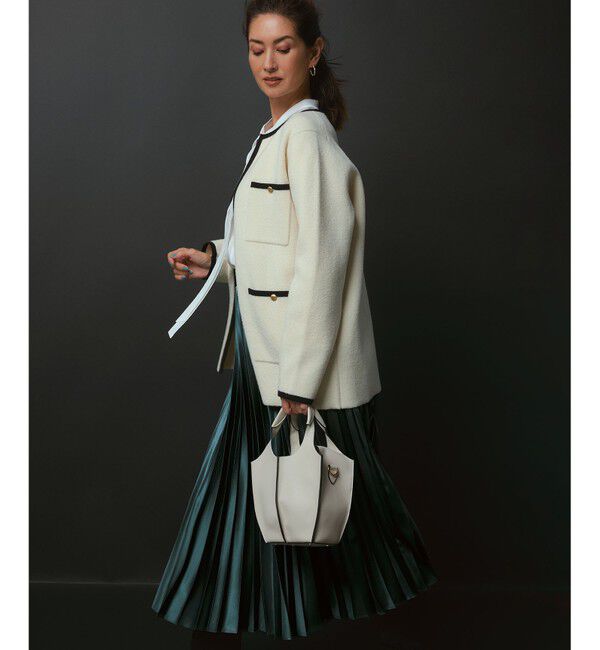 23区「【洗える】レザーライク プリーツスカート」|スカート|