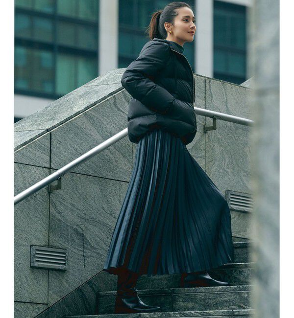 23区「【洗える】レザーライク プリーツスカート」|スカート|