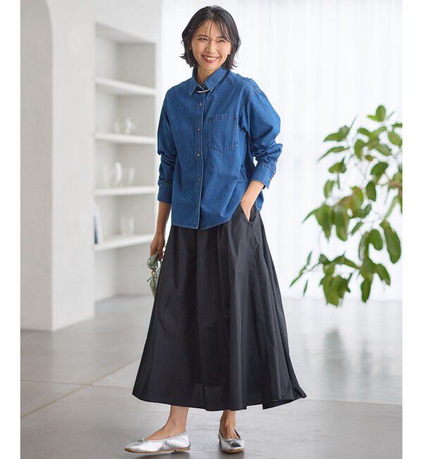 23区「【洗える】ルミエールタフタ フレアスカート」|スカート|