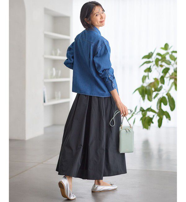 23区「【洗える】ルミエールタフタ フレアスカート」|スカート|