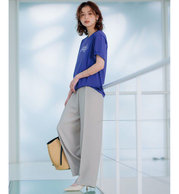 23区「【撥水加工/UVカット】キューティクルストレッチツイル ワイドパンツ」|その他|