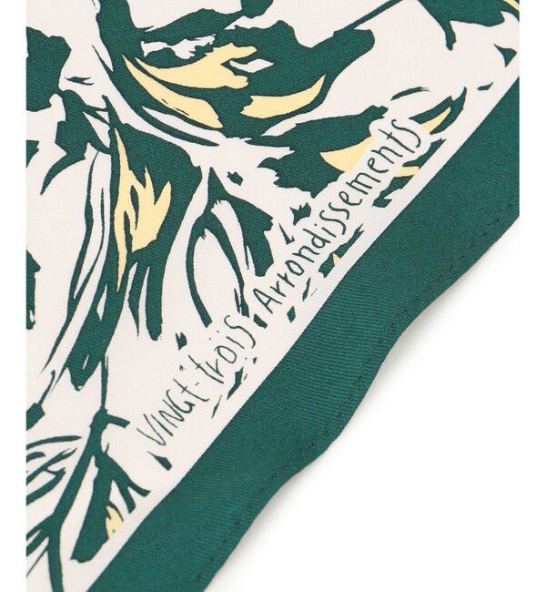 23区「ニュアンスフラワー プリント シルク スカーフ」|バンダナ・スカーフ|