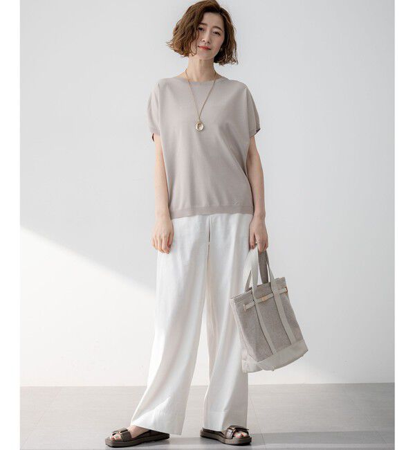 23区「【新色追加/洗える】レーヨンポリエステルストレッチ プルオーバー ニット」|ニット・セーター|