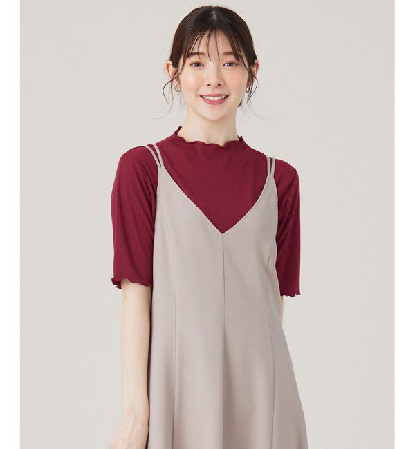 ANY SIS「シアー インナー」|Tシャツ・カットソー|ボルドー