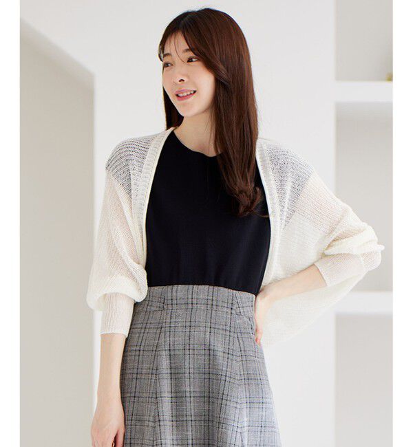 any SiS「【洗える】ボレロ カーディガン」|カーディガン|アイボリー