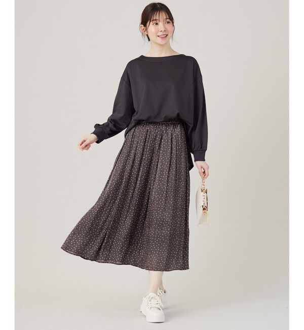 any SiS「【洗える】シャイニードットギャザー スカート」|スカート|