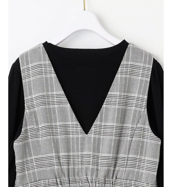 any SiS「【2SET】チェック ジャンパースカート&times; ニット」|ジャンパースカート|