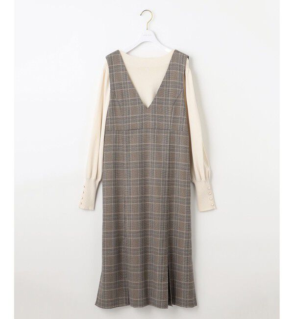 any SiS「【2SET】チェック ジャンパースカート&times; ニット」|ジャンパースカート|