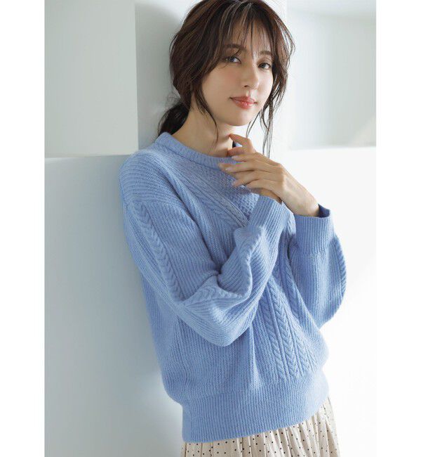 any SiS「【洗える】フロントケーブルポイントアンゴラブレンド ニット」|ニット・セーター|