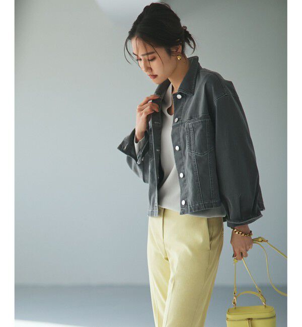 any SiS「【洗える】ストレッチライトデニム ジャケット」|デニムジャケット|グレー