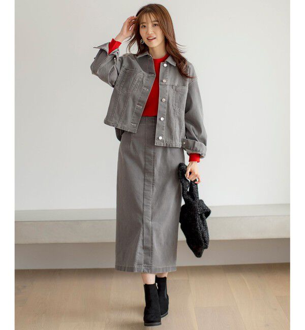 any SiS「【洗える】ストレッチライトデニム ジャケット」|デニムジャケット|