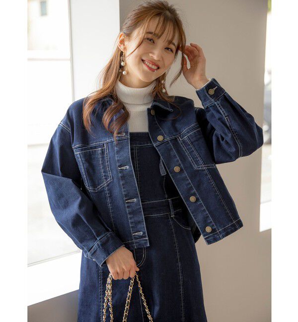 any SiS「【洗える】ストレッチライトデニム ジャケット」|デニムジャケット|