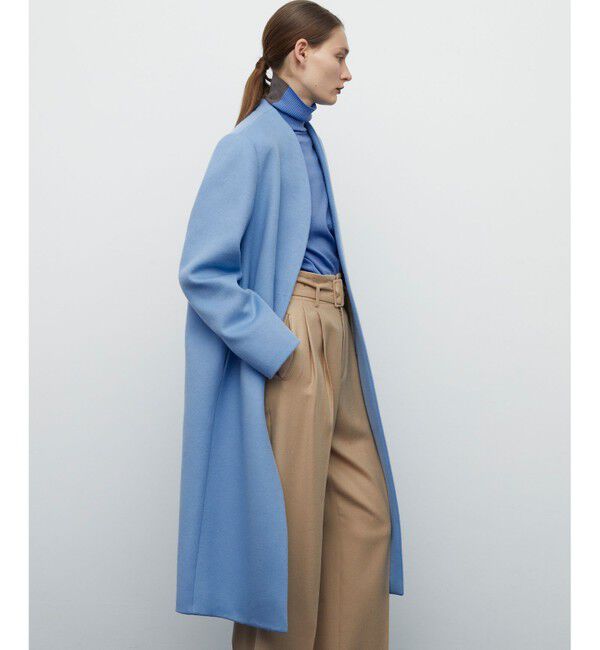 BEIGE,「PASSY / ノーカラーロングコート」|ノーカラーコート|