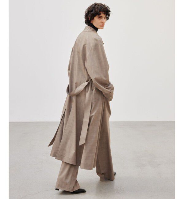 BEIGE,「MER / グレンチェックコート」|ステンカラーコート|