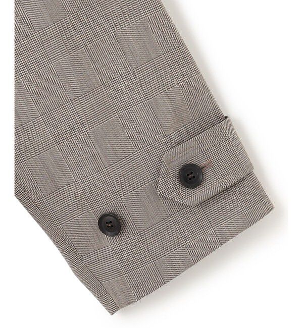 BEIGE,「MER / グレンチェックコート」|ステンカラーコート|