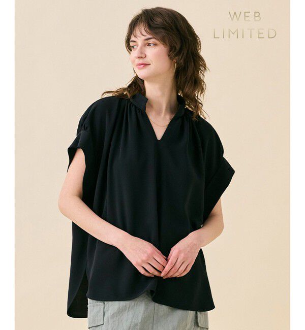 BEIGE,「【WEB限定・洗える】CELOSIA / スキッパーブラウス」|シャツ・ブラウス|Black