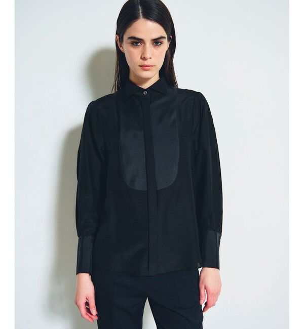 Grace Class「シルクコンビドレスシャツ」|シャツ・ブラウス|