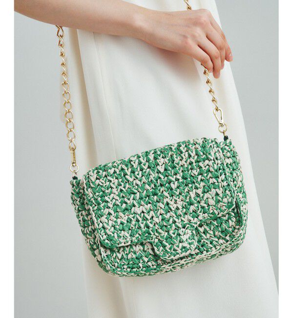 GRACE CONTINENTAL「Caterina bertiniツイードチェーンバッグ」|ショルダー・メッセンジャー|グリーン