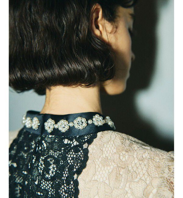 GRACE CONTINENTAL「ビジュー衿レースドレス」|ドレス|