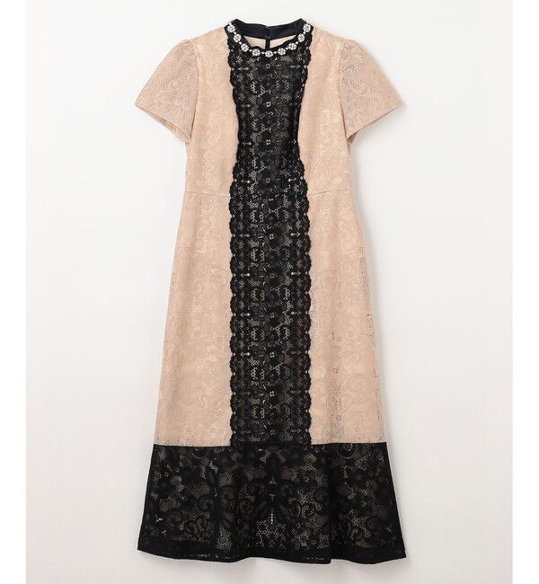 GRACE CONTINENTAL「ビジュー衿レースドレス」|ドレス|